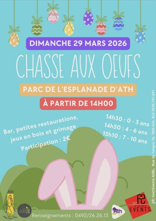 Chasse aux œufs au Parc de l’Esplanade à Ath - Pâques - Wekty
