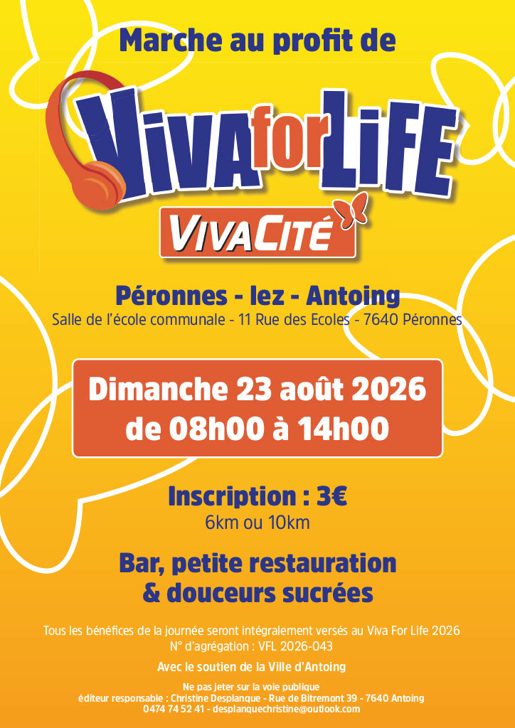 Marche au profit de Viva for Life en Belgique - Wekty